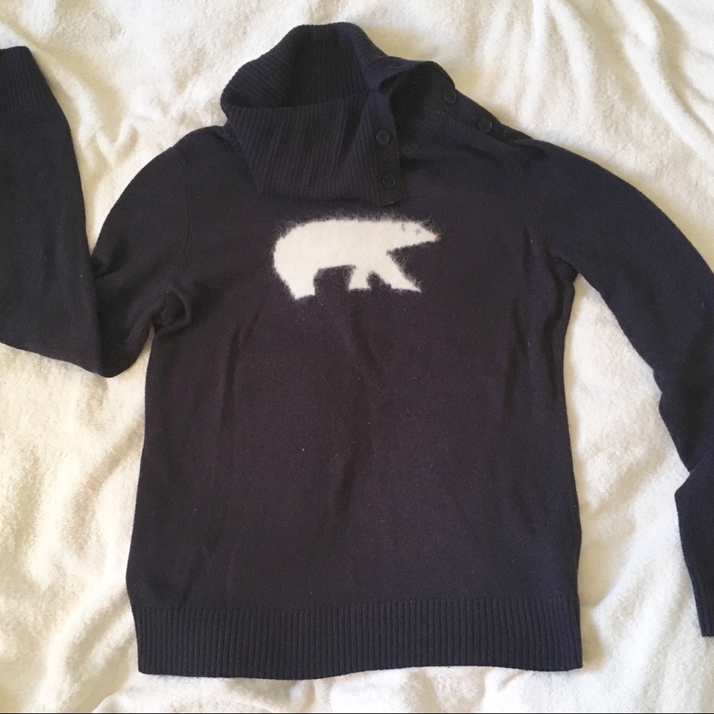 Talbots polar bear wool sweater turtleneck
